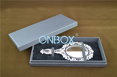 Lid Off Packer Design Solid Cardboard Box With 2 Alternative Insert Pads For Big Necklace And Mirror